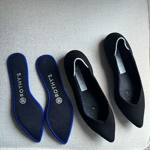 Rothy’s Black Flats Pointed Toe 6.5 W